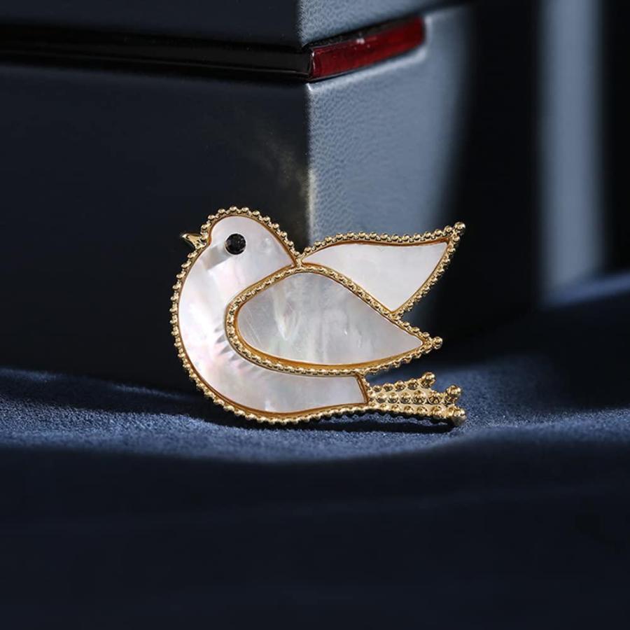 Peace Pigeon Shell Lapel Brooch Pin for Women Girls Cute Dove Bird Animal J｜joyfullab｜04