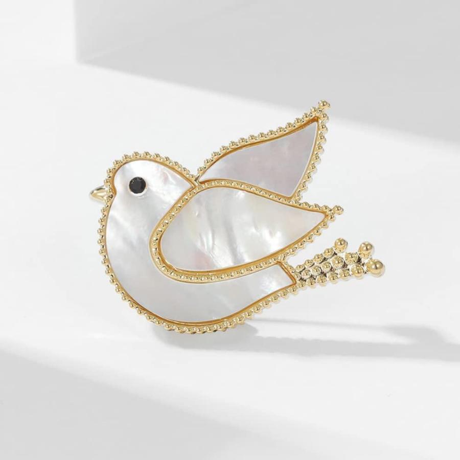 Peace Pigeon Shell Lapel Brooch Pin for Women Girls Cute Dove Bird Animal J｜joyfullab｜05