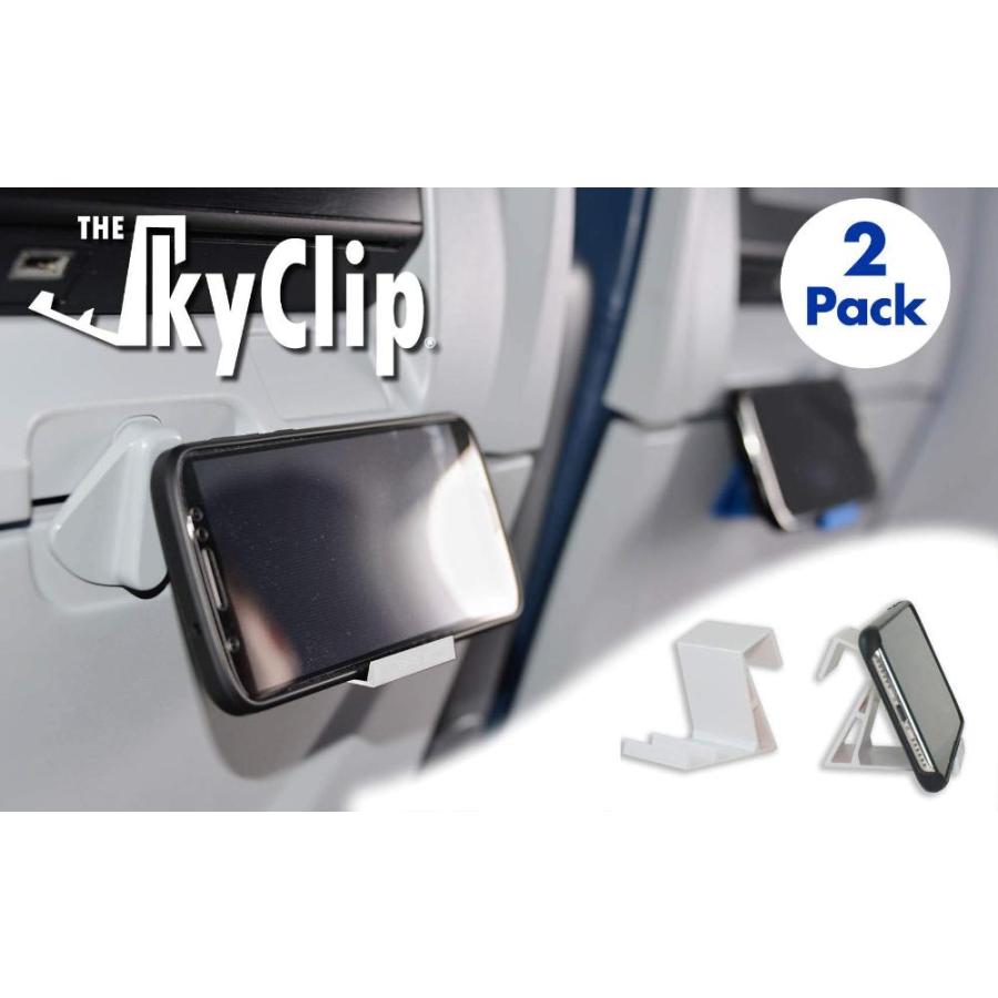 SkyClip (スカイクリップ) - (ホワイト 2パック 飛行機 携帯電話シート バックトレイ テーブルクリップ 頑丈な電話スタンド iPhone｜joyfullab｜02