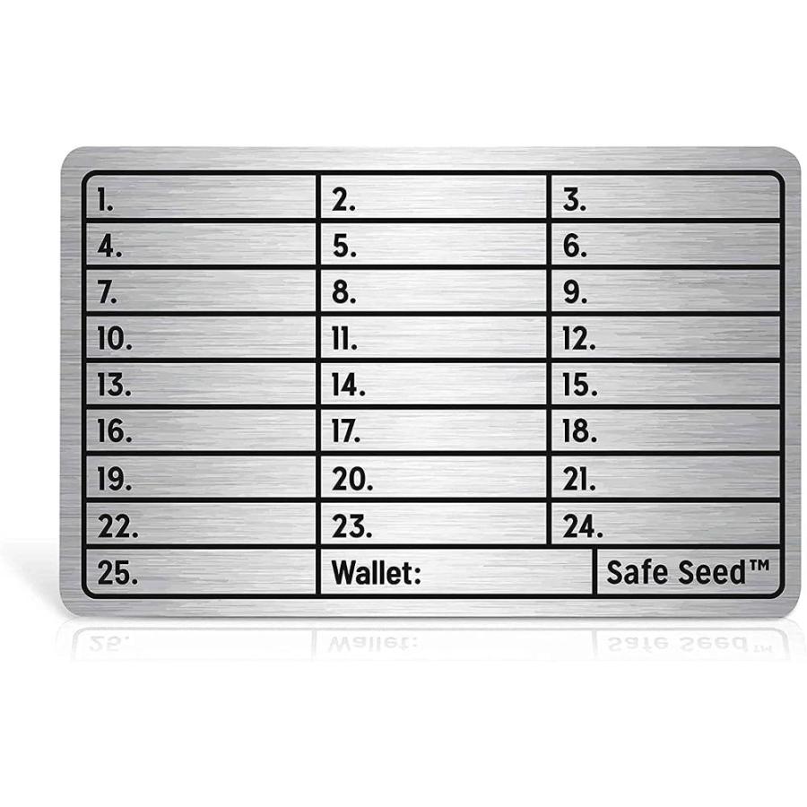 金庫種 暗号通貨 メタルウォレット 購入 12-25 ワードリカバリ パスフレーズ バックアップ 完全スタンプキット コールドストレージ ビットコイン  イー