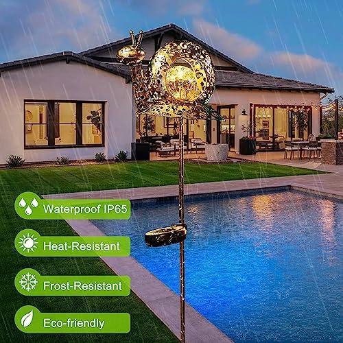 中古品情報 Garden Decor Solar Lights Metal Snail Outdoor LED Stakes for Pathway， Patio