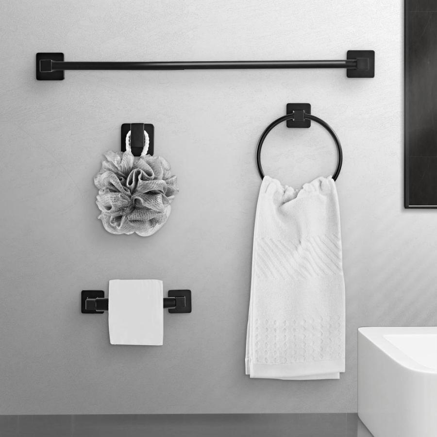 正規取扱店サイト大阪 Matte Black Bathroom Hardware Set 4 Pieces，Towel Bar Set Stainless Steel Wa