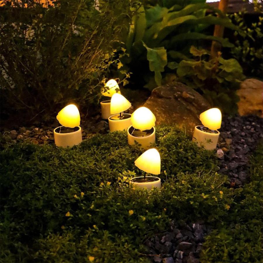 日本限定モデル  Toonshare Solar Mushroom Lights Outdoor Waterproof Mini Mushroom Lamp for O