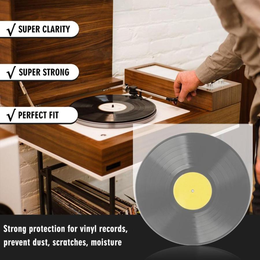 ビニールインナースリーブ - 50LPビニールレコードスリーブ 究極の保護と保存 静電気防止特性とラウンドボトムデザイン ビニールレコード 【YAMAHA】