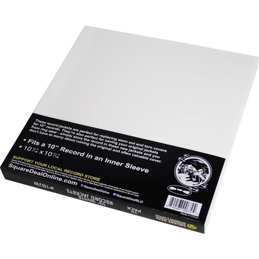 10 Record Jackets - White (Glossy Finish) - With - #10JW out Center Ho 【グラシン】