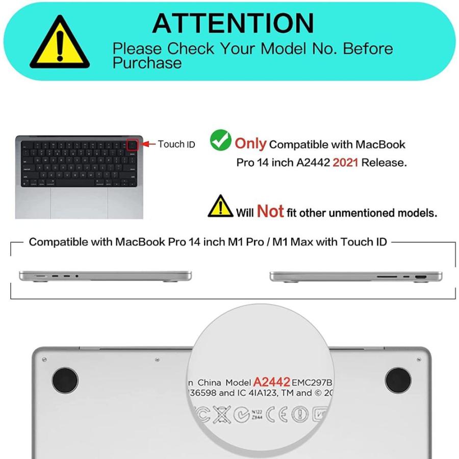MINGDAO ケース MacBook Pro 14インチ対応 ハード保護シェル キーボードカバー付き (A2442 M1 Pro/Max 2021年｜joyfullab｜03