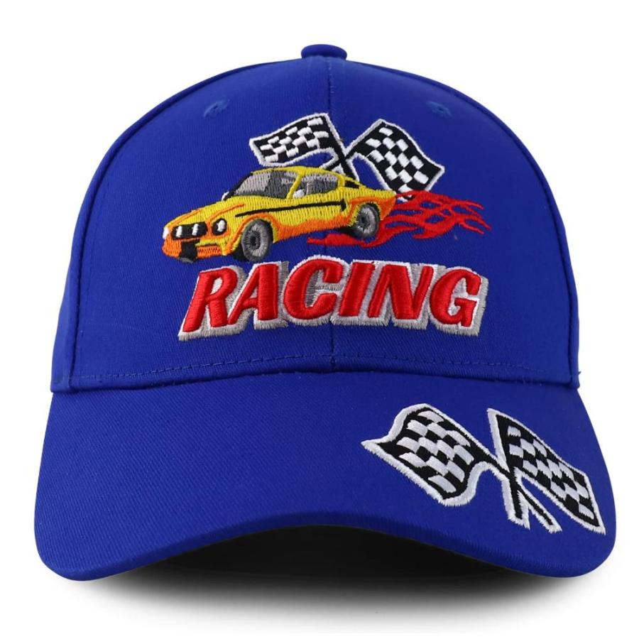 Trendy Apparel Shop Racing 3D Embroidered Flame Car Race Flag Baseball Cap｜joyfullab｜02