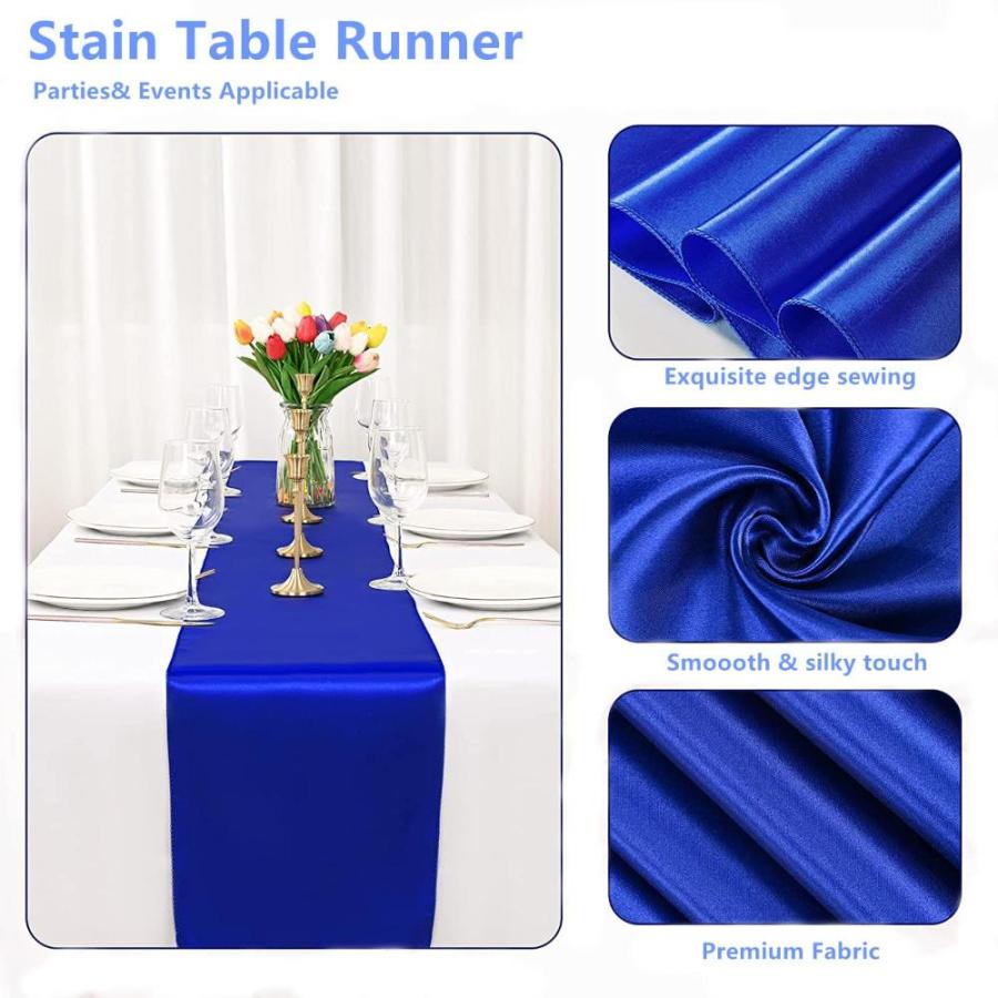 ビッグ BODYVIVE 4 Pack Royal Blue Disposable Tablecloths Rectangle Plastic 54 x 10