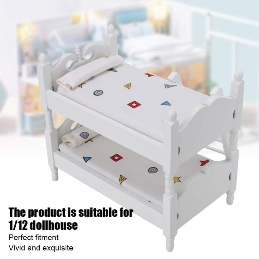 Bed Miniature Dollhouse Bed Dollhouse Furniture 112 Doll Bunk Bed 【城】 Toy