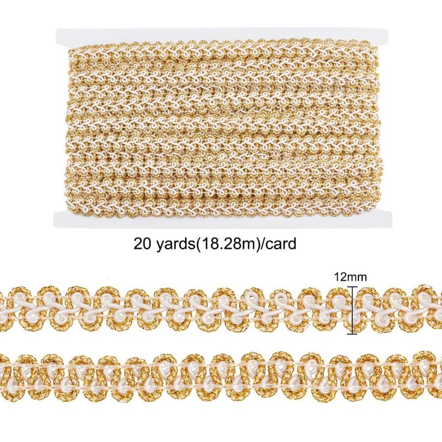 20 Yards Metallic Braid Lace Trim 12mm Handmade 【手】 Goldenrod Cen