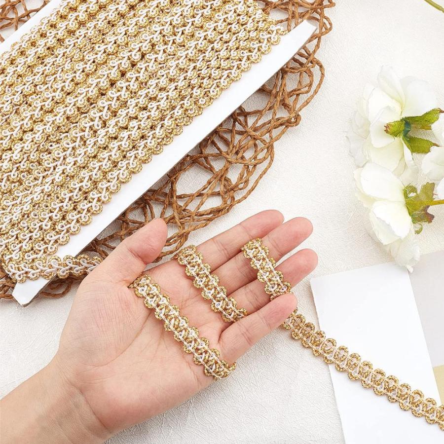 20 Yards Metallic Braid Lace Trim 12mm Handmade 【手】 Goldenrod Cen