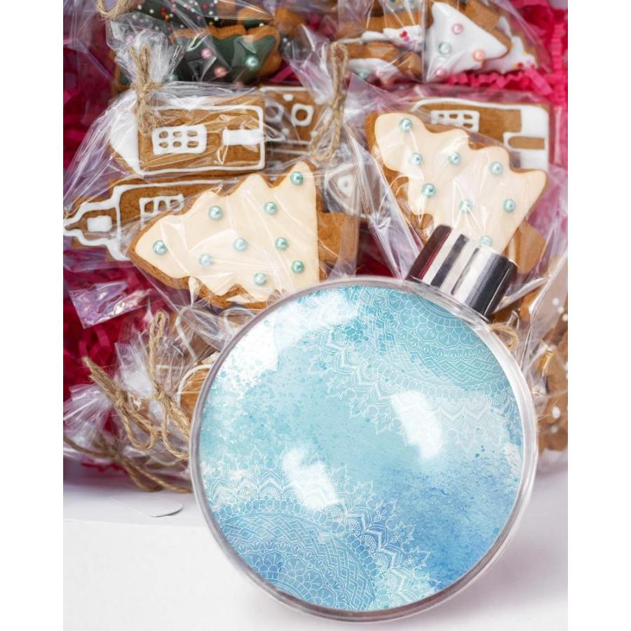 キャンプ用品に参入 Blue Mandala Floral Christmas Ornaments Balls， Watercolor Abstract Art Blue