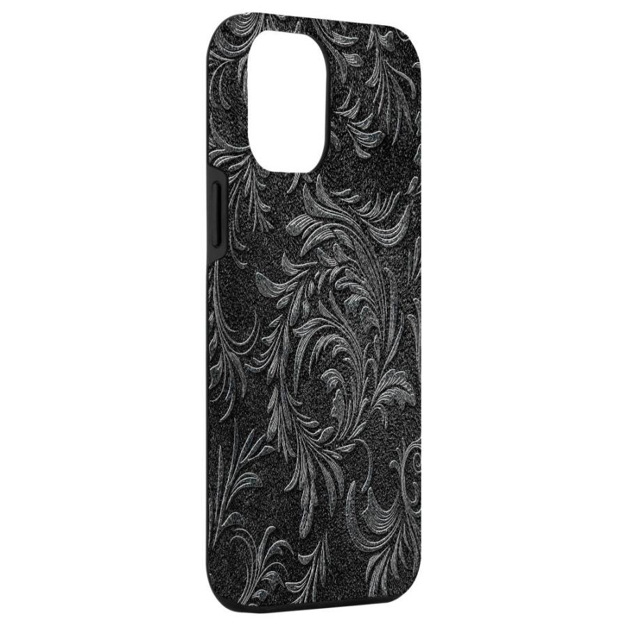 iPhone 15 Plus Black Flower Leaf Decor For Gothic Lovers - Floral Aesthetic｜joyfullab｜03