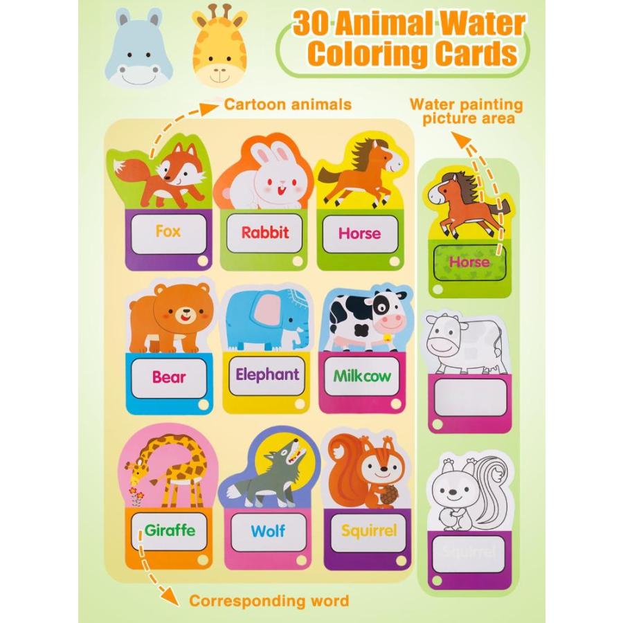 セールの通販格安 Upgraded Alphabet Water Coloring Cards- A-Z 26 Letter Flashcards for Toddle