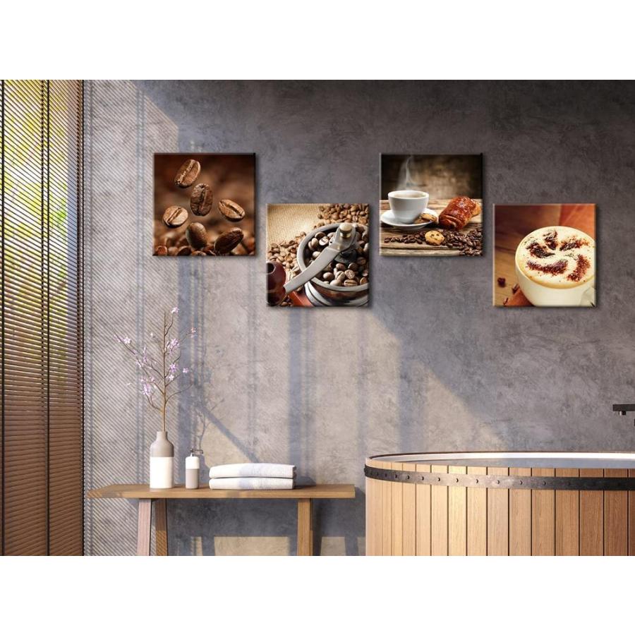 Wieco Art P4r1x1-08 4-panel Canvas Print Warm Coffee Modern Canvas Wall Art｜joyfullab｜03