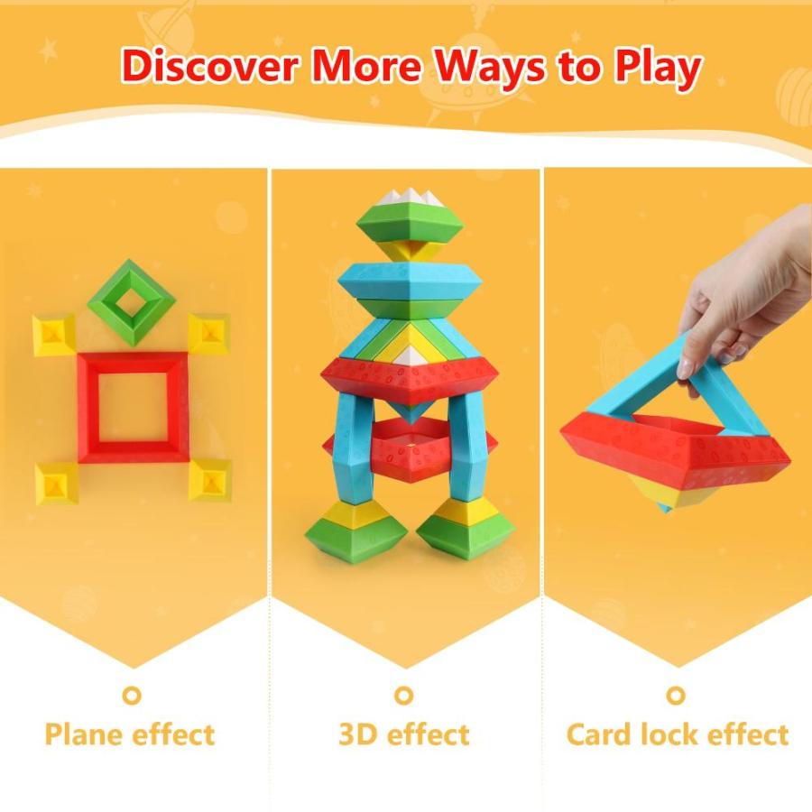 税をSALE送料無料 JCREN Montessori Stacking Toys 30 Pcs Building Blocks， Pyramid Stacking Blo
