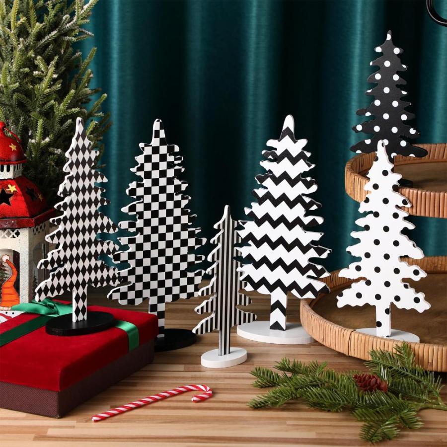 全品特価 Kigley 木製クリスマスツリーサイン装飾 クリスマス装飾 自立型ツリー クリスマスティアードトレイ 装飾 卓上クリスマスツリー ホームオフィスパー