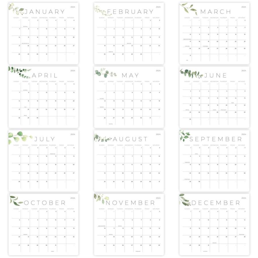美しい緑の磁気壁掛けカレンダー - 2024年1月から2025年7月まで - 緑のデザインで整理しやすい完璧な月間カレンダー｜joyfullab｜04