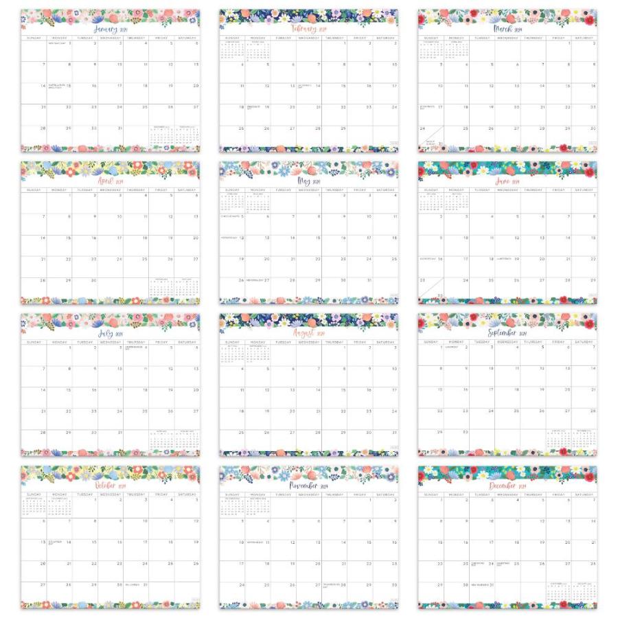 S&O フローラル磁気冷蔵庫カレンダー 2024年1月~2025年6月~ - 切り離し冷蔵庫カレンダー イベントや予定の追跡に - 18ヶ月マグネット｜joyfullab｜04