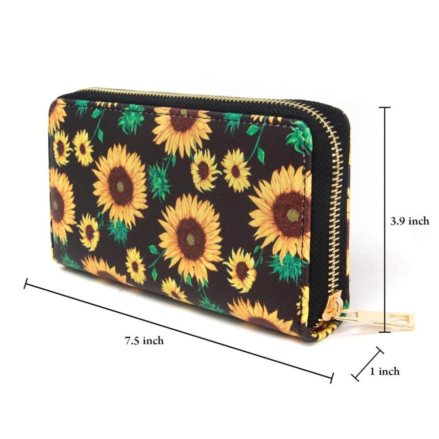 SM FASHION SM Women Sunflower | Tie dye PU Long Wallet with Zipper Closure｜joyfullab｜02