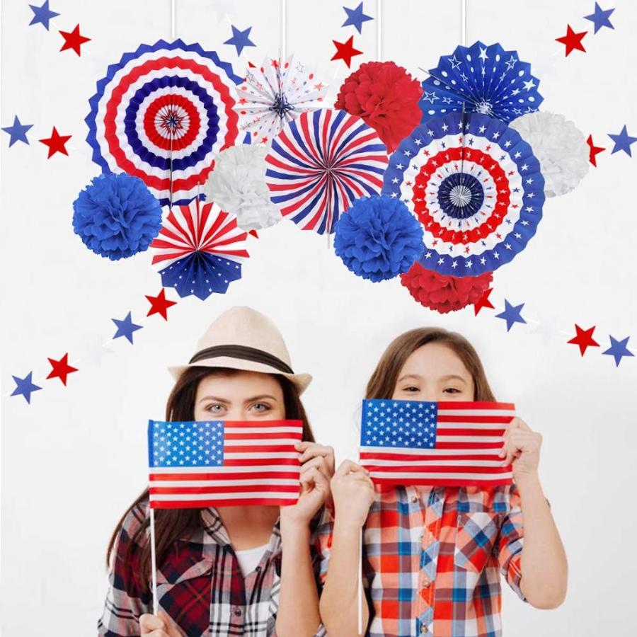 MOVINPE 4th of July Patriotic Party Decorations Set, American Flag Hanging｜joyfullab｜04