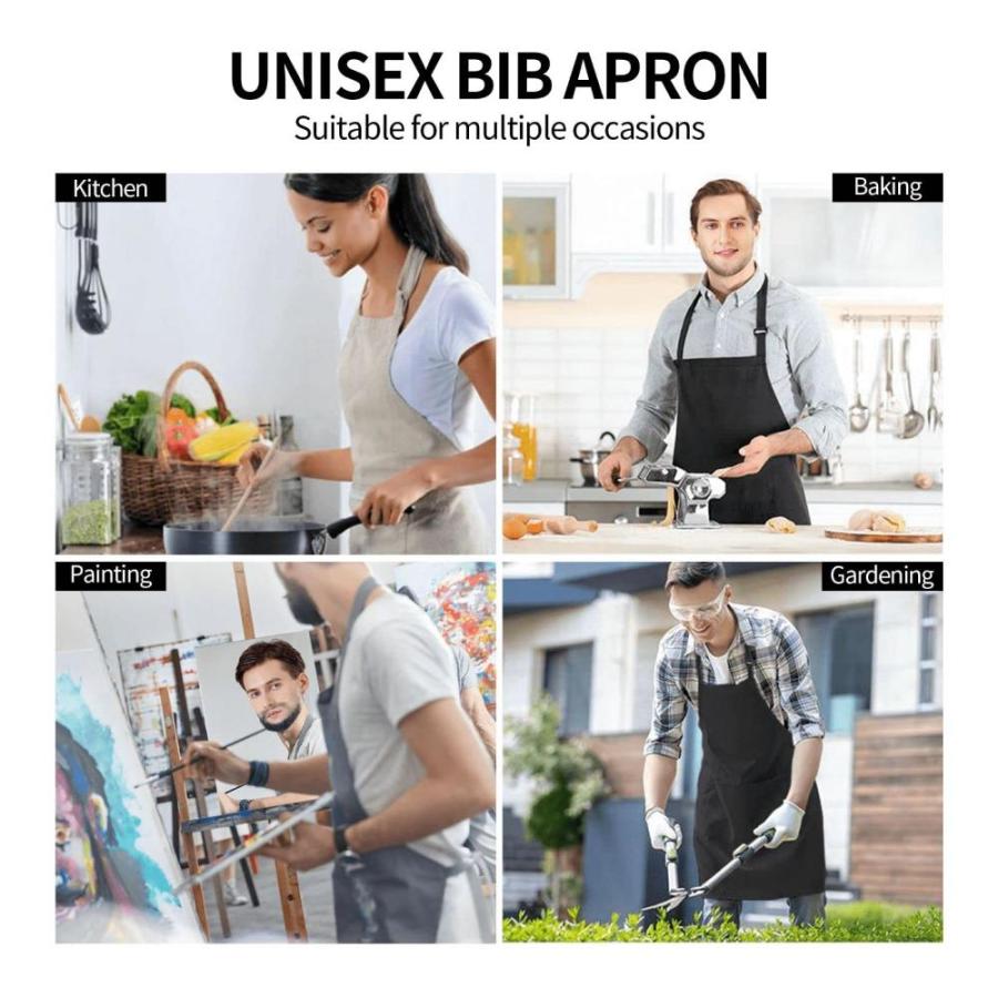 即納｜送料無料 NONHAI Kitchen Cooking Aprons for Women Men Chef Apron Waterproof Bib Apron