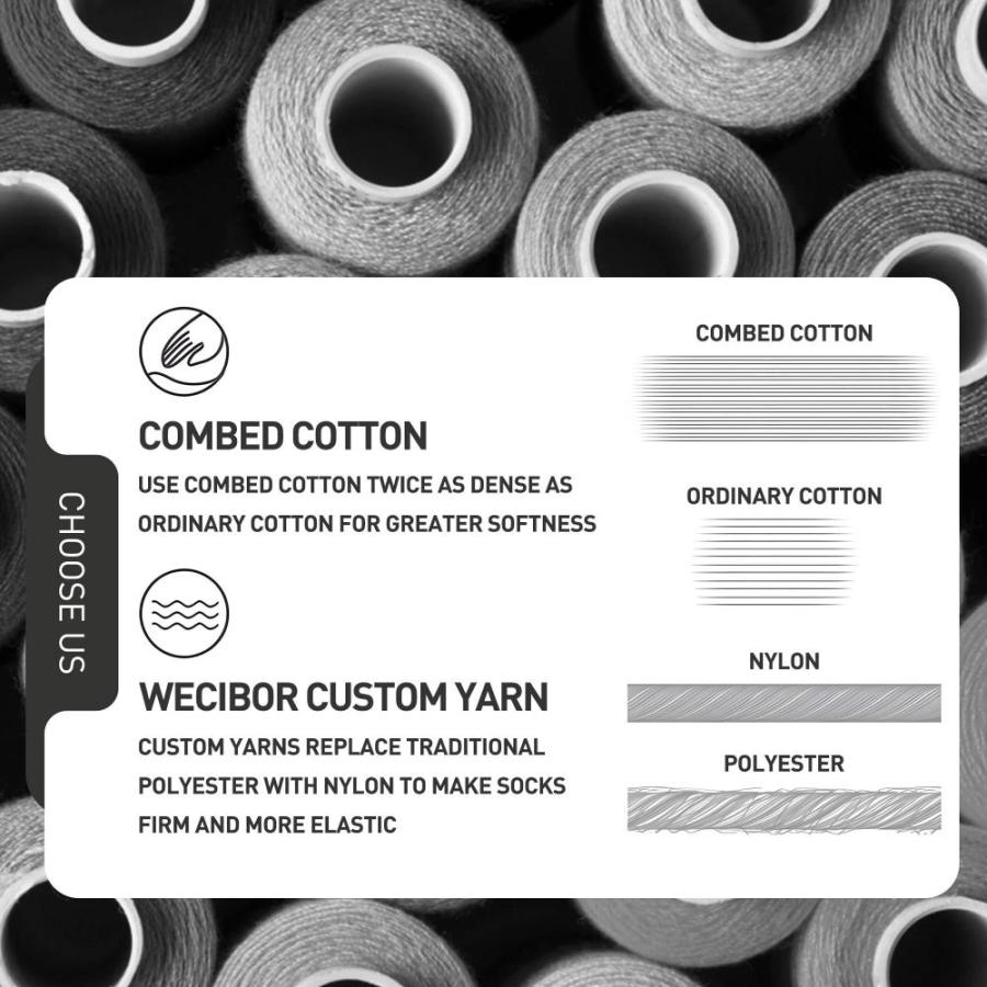 WeciBor Mens Seamless Combed Cotton Dress Socks - 12 Pack - Size 10-13 - Bl｜joyfullab｜02
