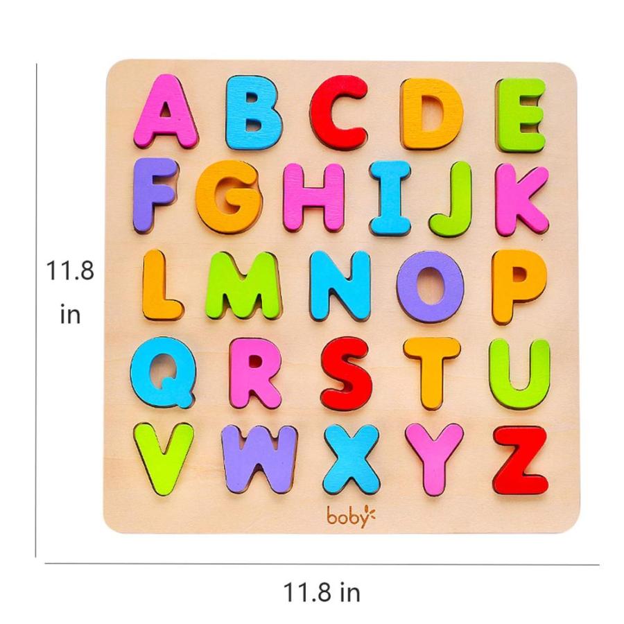 木製アルファベットパズルおもちゃ ABC文字&数字パズル 幼児用 18ヶ月以上 就学前学習玩具 子供用 教育名パズルギフト 男の子と女の子向け (アル｜joyfullab｜05