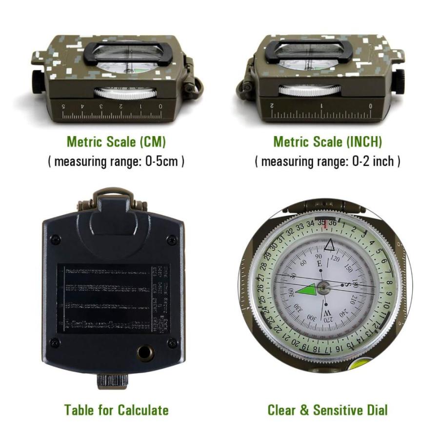 お値打ち Eyeskey Multifunctional Military Lensatic Tactical Compass | Impact Resista