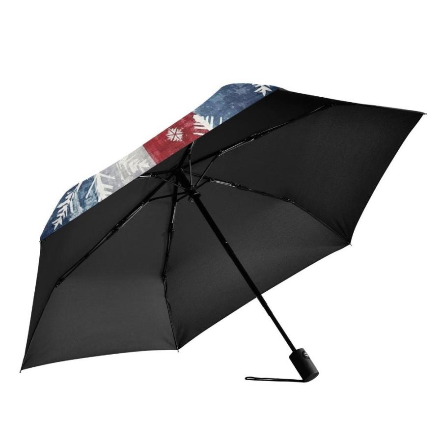 【最安値挑戦】 ZENWAWA Umbrella Auto Open Close Snowflake Usa Graphic， Windproof Rain UV P