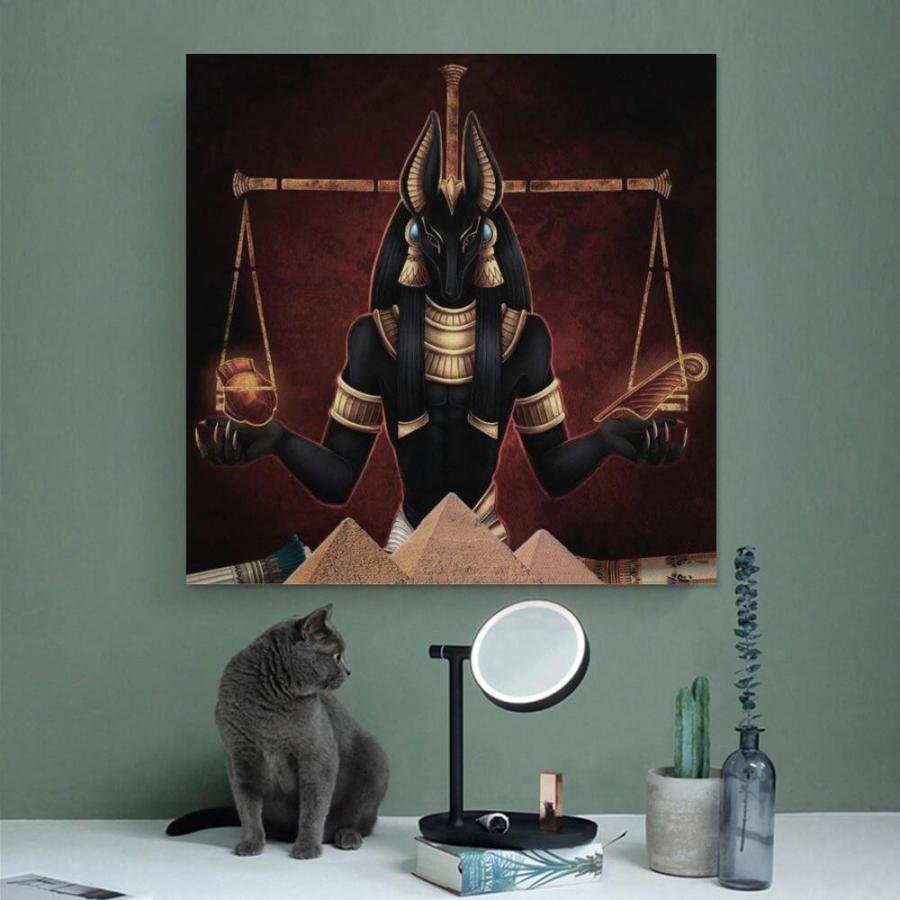 公式カスタマイズ商品 Ancient Egyptian Pyramid Hieroglyphs Anubis Poster Egyptian Goddess Poster