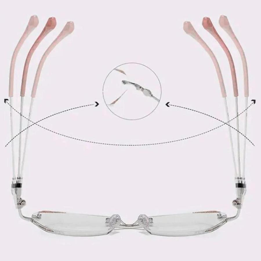 Nukupuns Womens Diamond Rimless Anti-Blue Light Presbyopia Glasses Portable｜joyfullab｜04