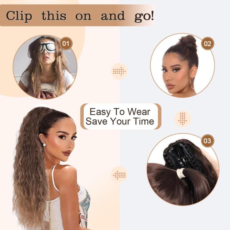 Ponytail Extension Long Curly Wig Pony Tails Hair Extensions Ponytail Claw｜joyfullab｜04