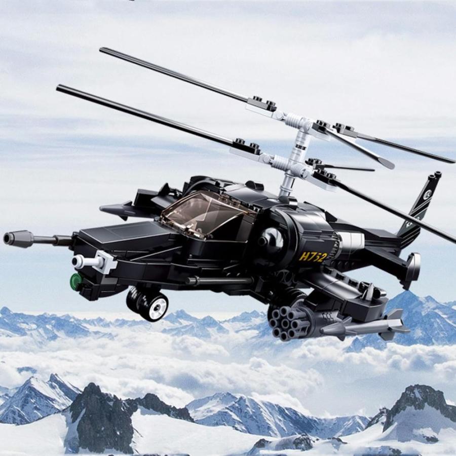 hhohio KA50 武装ヘリコプター ミリタリーブリック WW2 フラック対戦車砲 陸軍飛行機 第二次世界大戦 おもちゃ ビルディングブロック 兵｜joyfullab｜02