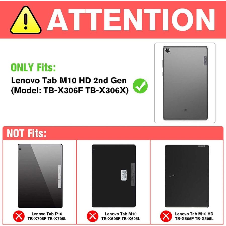 Lenovo Tab M10 HD 第2世代 10.1インチ 2020ケース プレミアム PUレザー 二つ折りスタンドカバー ペンホルダーカードポケッ｜joyfullab｜02