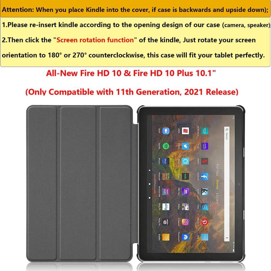 UUcovers Case for Amazon Kindle Fire HD 10/10 Plus Tablet (only Fits 11th G｜joyfullab｜04