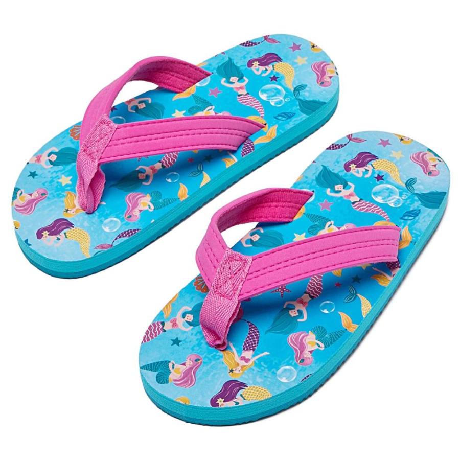 Big Girls Beach Pool Flip Flops Non Slip Sandals (Blue Mermaid, 3)｜joyfullab｜03