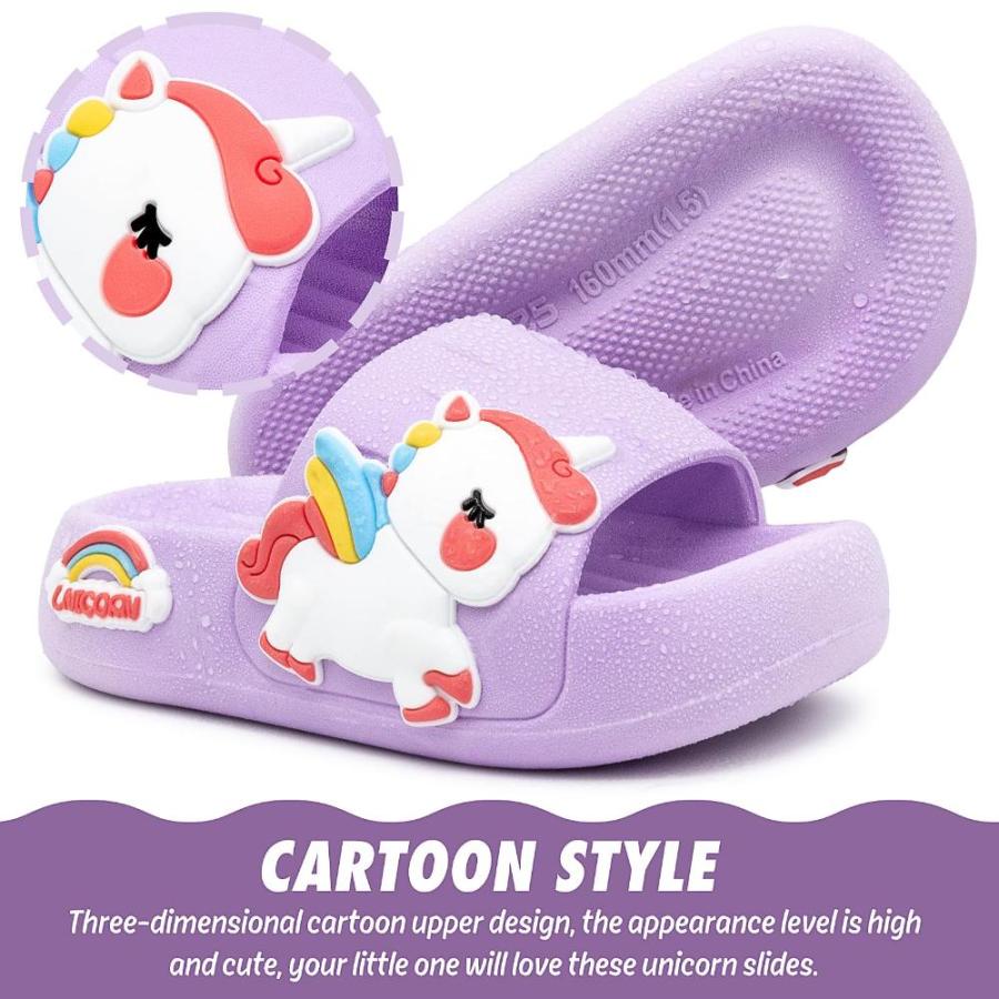 Toddler Little Kids Slide Sandals Comfy Non-slip Unicorn Summer Beach Pool｜joyfullab｜04