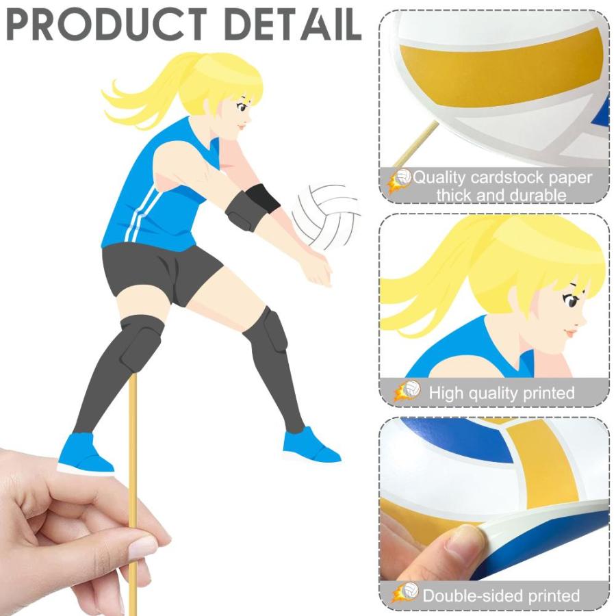 Volleyball Party Centerpiece Sticks Volleyball Table Toppers Sports Theme B｜joyfullab｜04