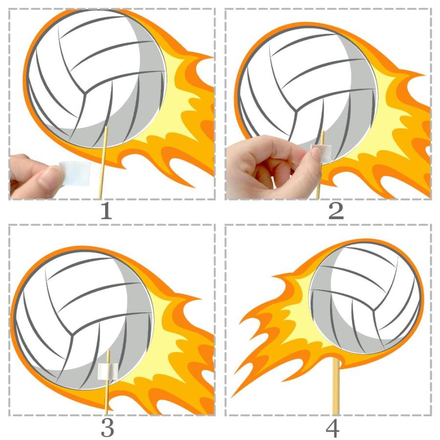 Volleyball Party Centerpiece Sticks Volleyball Table Toppers Sports Theme B｜joyfullab｜05