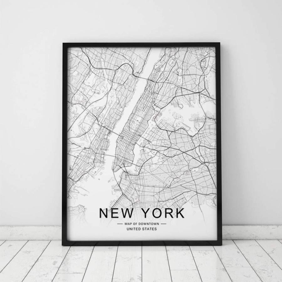 New York City Downtown Map Wall Art New York Street Map Print New York Map｜joyfullab｜02