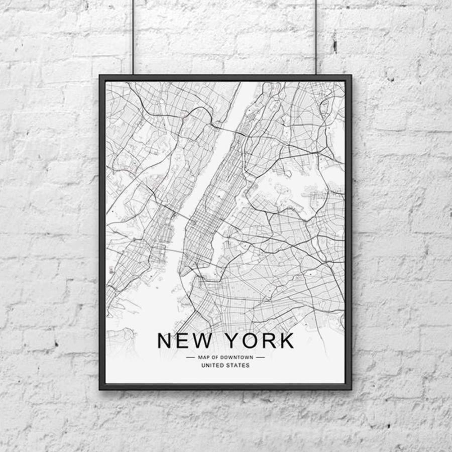 New York City Downtown Map Wall Art New York Street Map Print New York Map｜joyfullab｜03