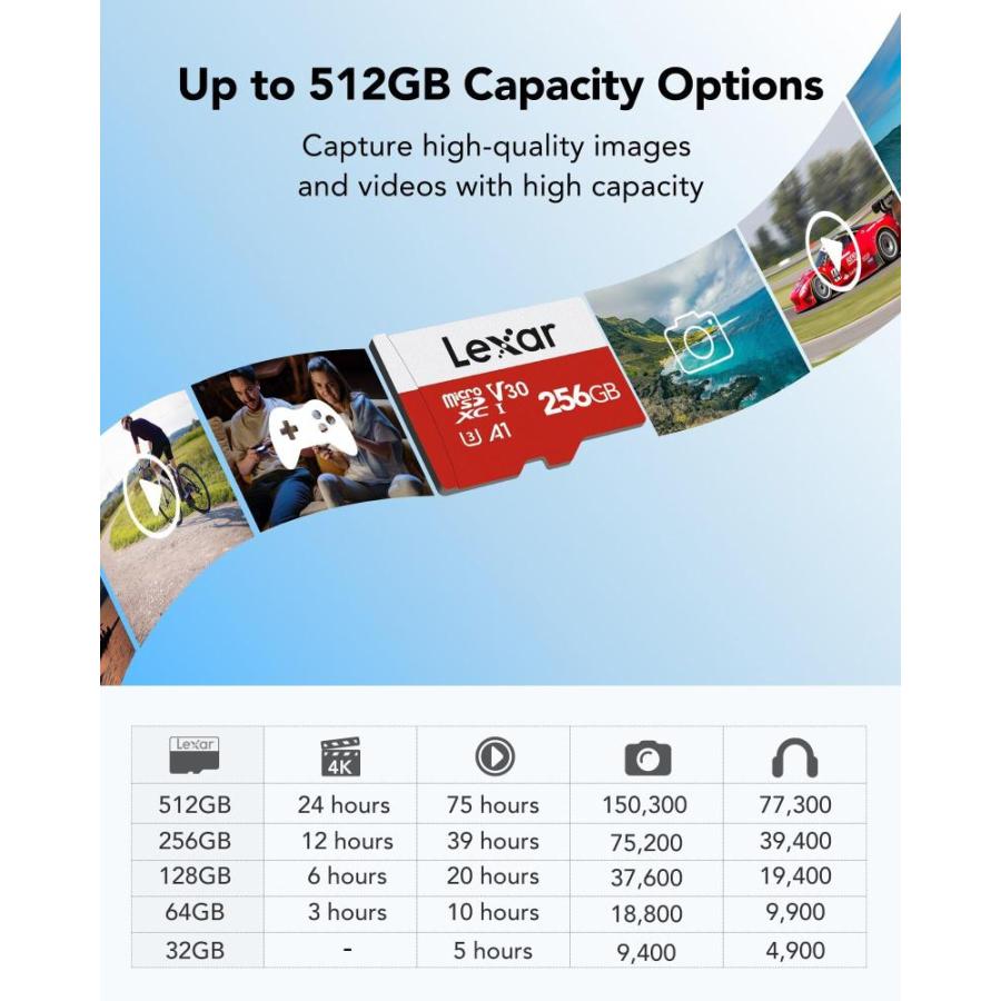 Lexar E-Series 256GB Micro SD Card, microSDXC UHS-I Flash Memory Card with｜joyfullab｜04