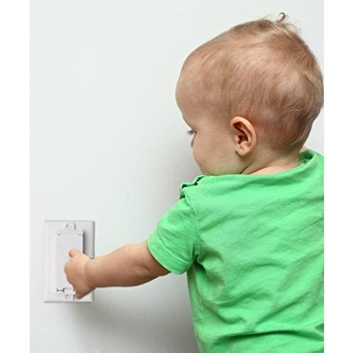 ライトスイッチガード チャイルドプルーフ スイッチプレートカバー 子供や誤ってスイッチをオン/オフするのを防ぎます (ホワイト 【ＰＡＳ】 2パ
