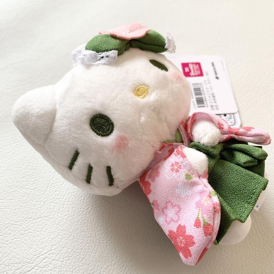 ハローキティ マスコット ミニぬいぐるみ ボールチェーン 抹茶着物