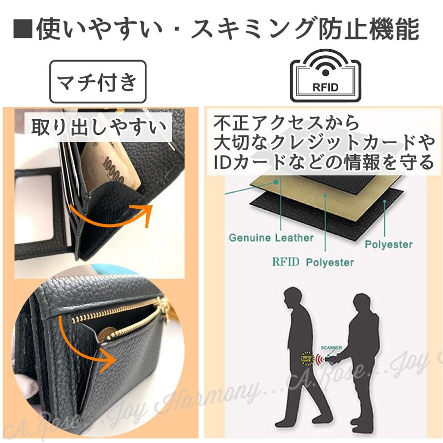 ミニ財布 レディース 財布 二つ折り 本革 カードケース 小銭入れ 可愛い チャーム付き パステルカラー コンパクト | Joy Harmony | 10