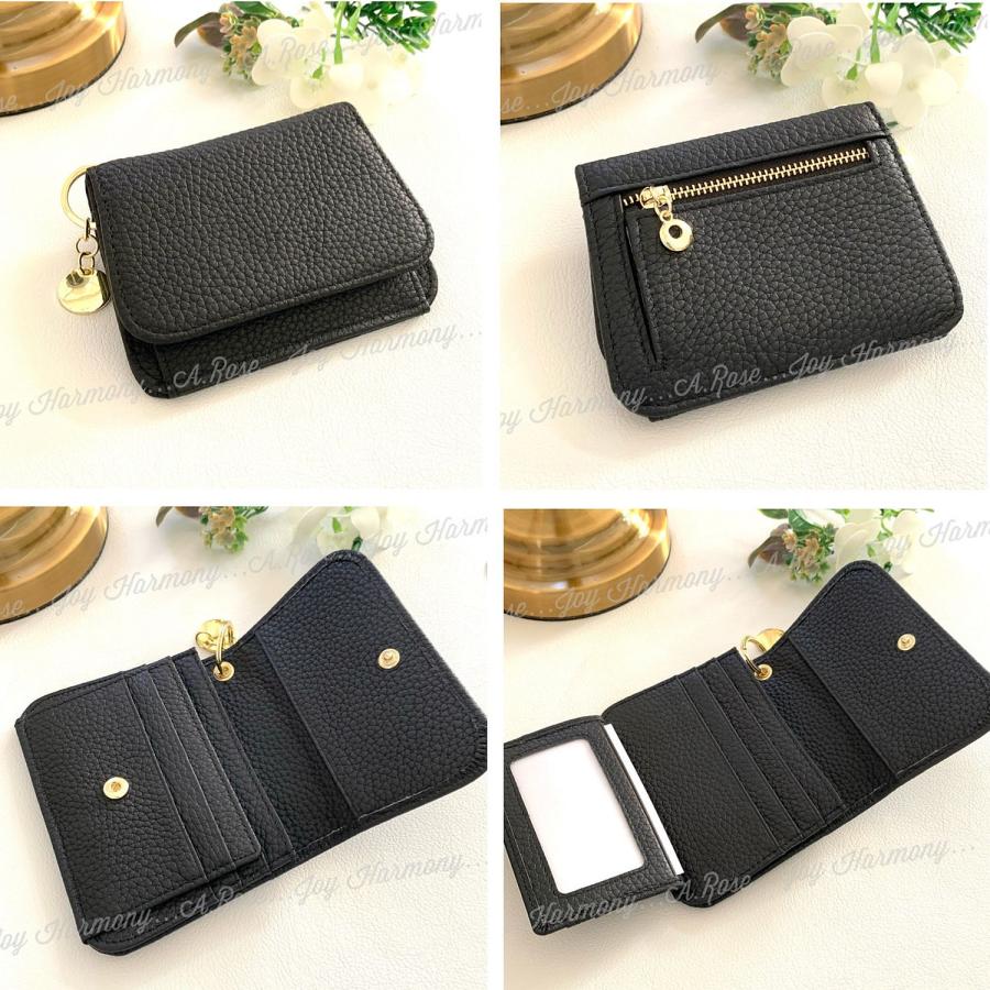 ミニ財布 レディース 財布 二つ折り 本革 カードケース 小銭入れ 可愛い チャーム付き パステルカラー コンパクト | Joy Harmony | 20