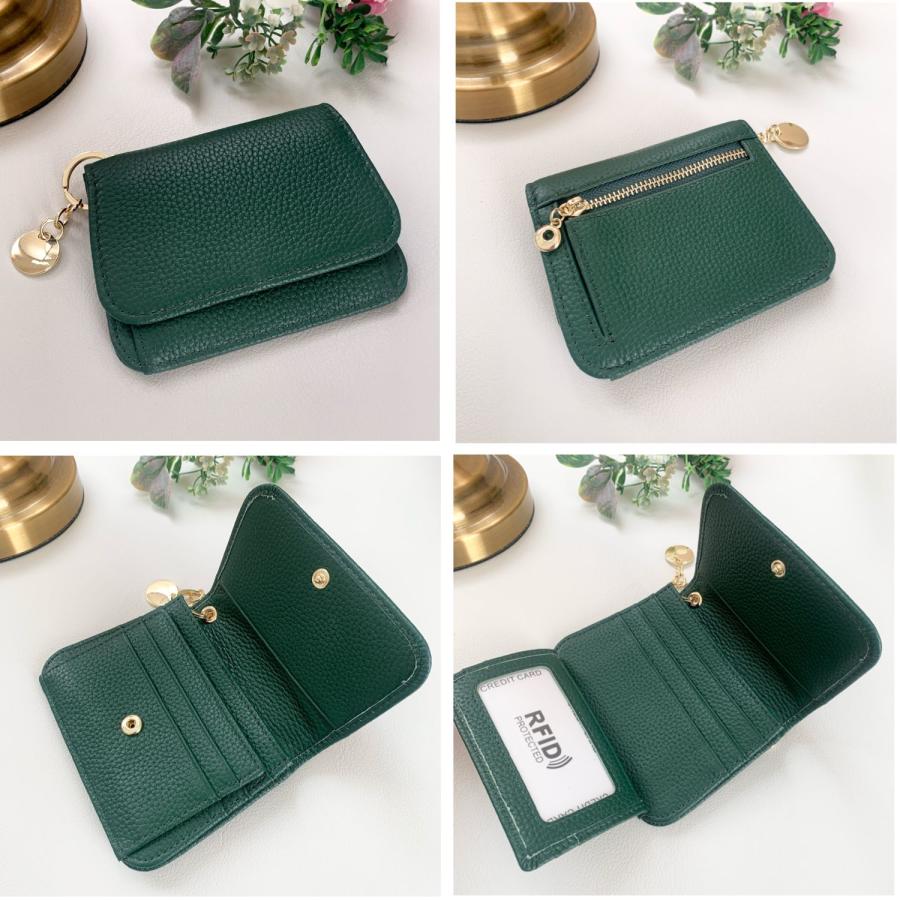 ミニ財布 レディース 財布 二つ折り 本革 カードケース 小銭入れ 可愛い チャーム付き パステルカラー コンパクト | Joy Harmony | 19