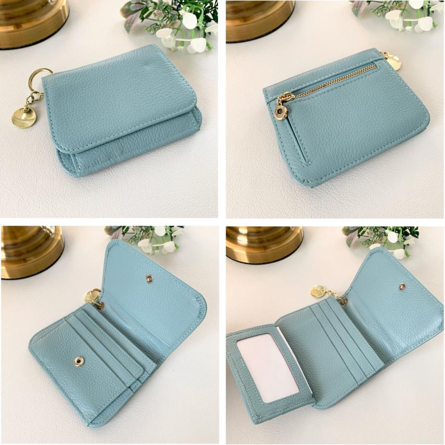 ミニ財布 レディース 財布 二つ折り 本革 カードケース 小銭入れ 可愛い チャーム付き パステルカラー コンパクト | Joy Harmony | 16