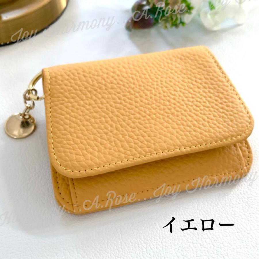 ミニ財布 レディース 財布 二つ折り 本革 カードケース 小銭入れ 可愛い チャーム付き パステルカラー コンパクト | Joy Harmony | 03